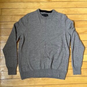 Christian Lacroix Mens Medium Grey 100% Extra Fine Merino Wool Crewneck Sweater